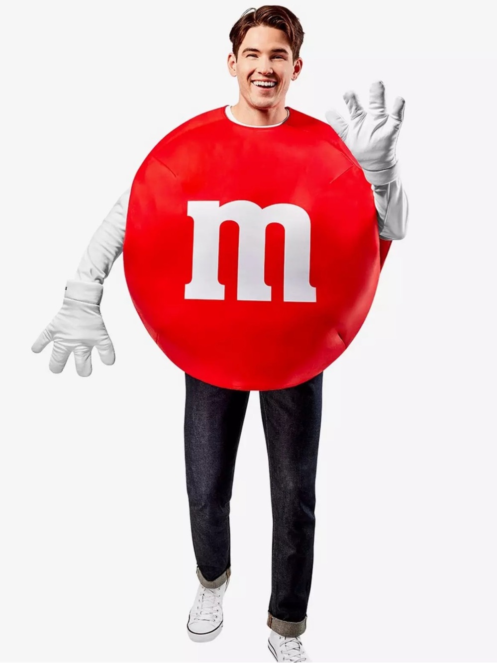 Red M&M's Adult Halloween Costume NEW One Size Unisex plain m&m